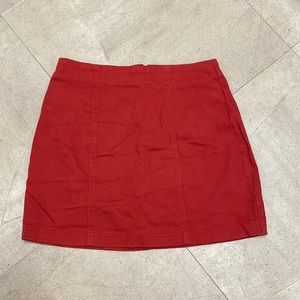 Red mini skirt